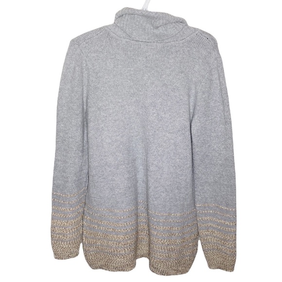 Calvin Klein cowlneck tunic sweater with ombre golden thread pattern size M - Picture 3 of 12